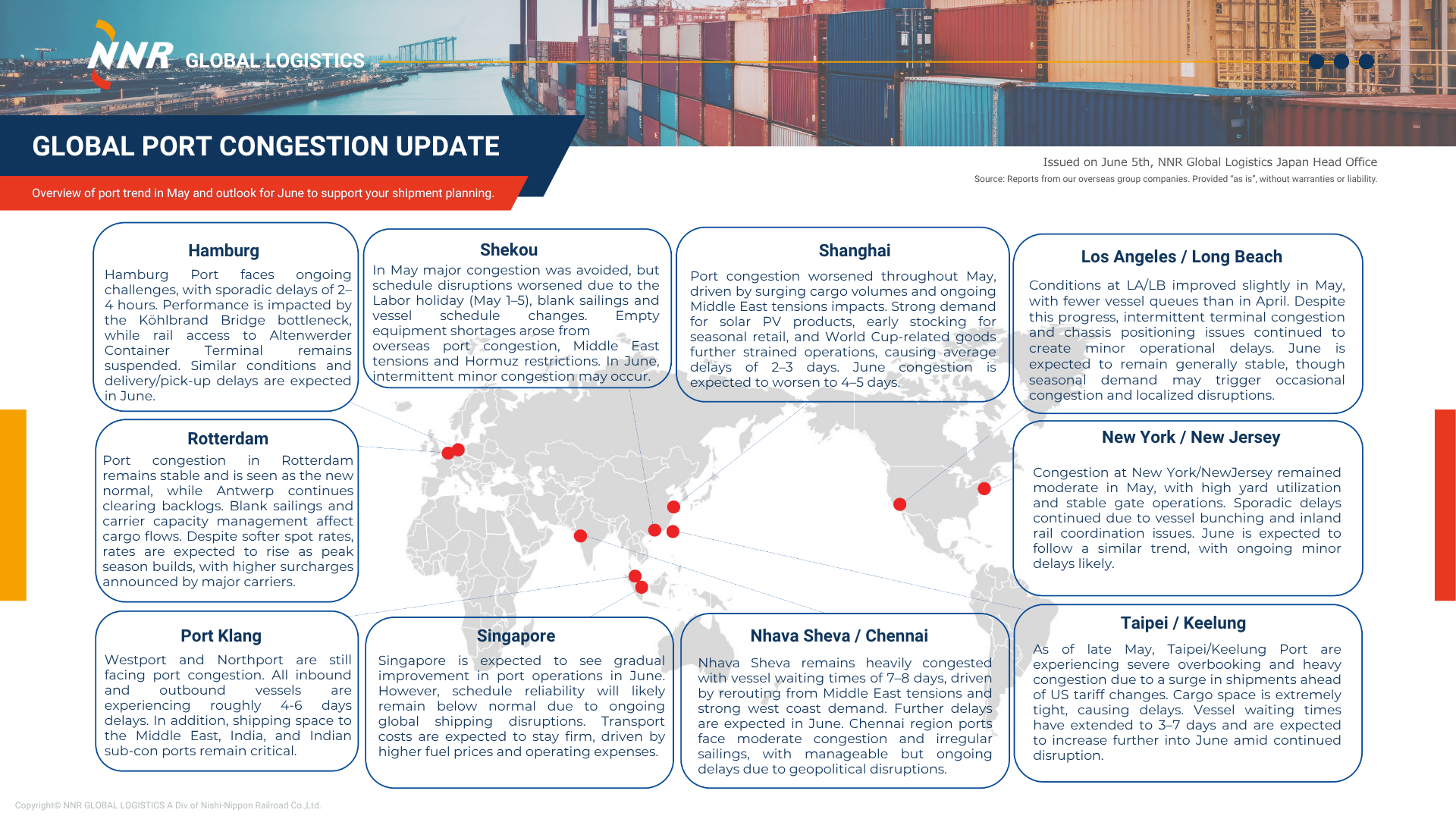 Global Port Congestion Update May & June - NNR Global Logistics
