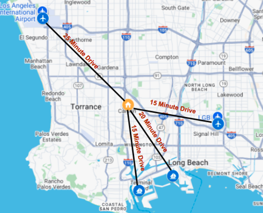 NNR LAX Warehouse Location Map